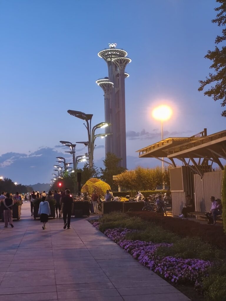 Olympic Park in Beijing at dark