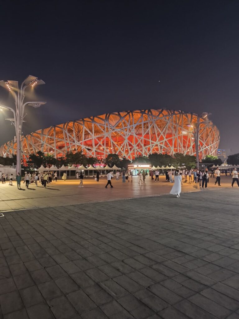 Olympic Stadium in Beijing at night