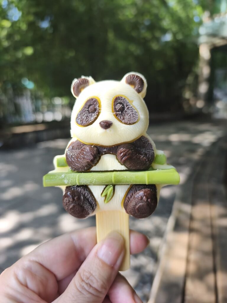 Ice cream bar shaped like a panda