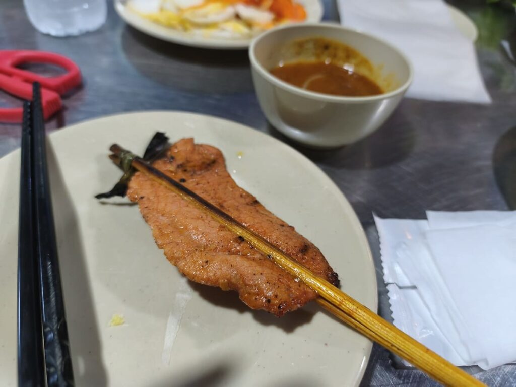 Grilled Pork on a spit in Hoi An
