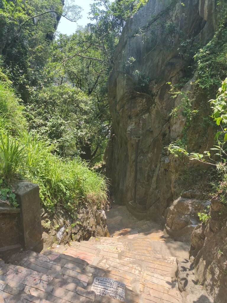 Steps down Marble Mountain