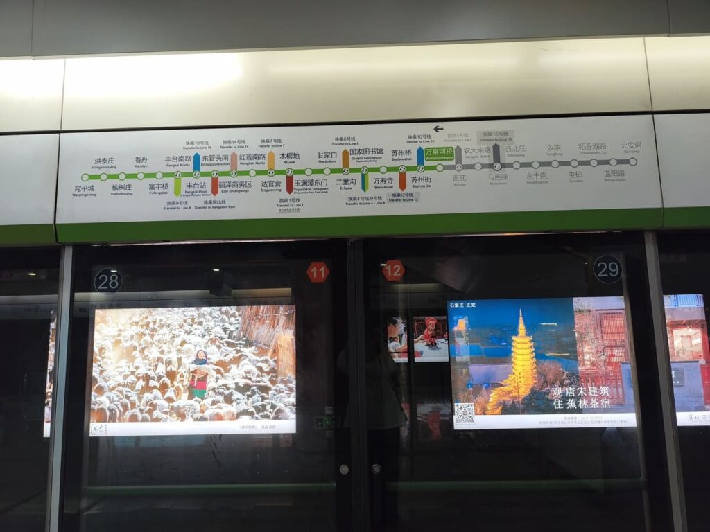 Sign on Platform showing which direction train is headed