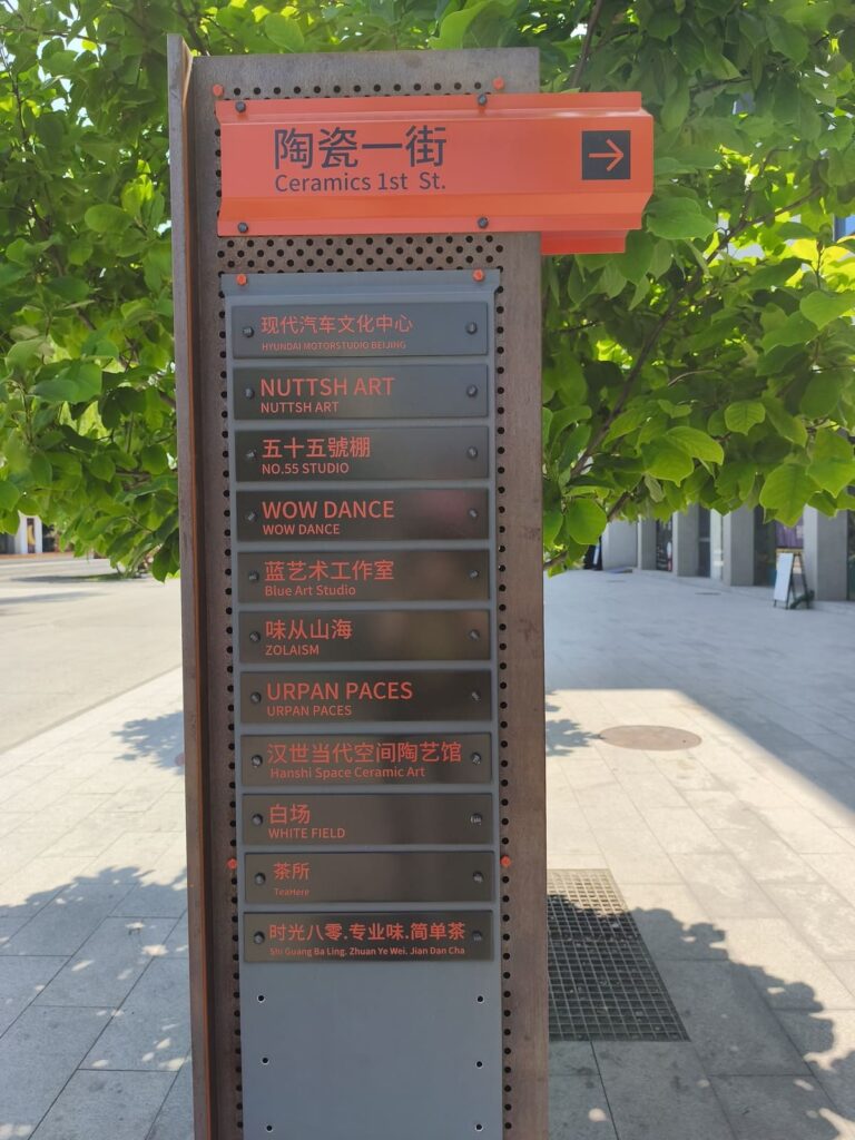Sign with directions at 798 Art Zone