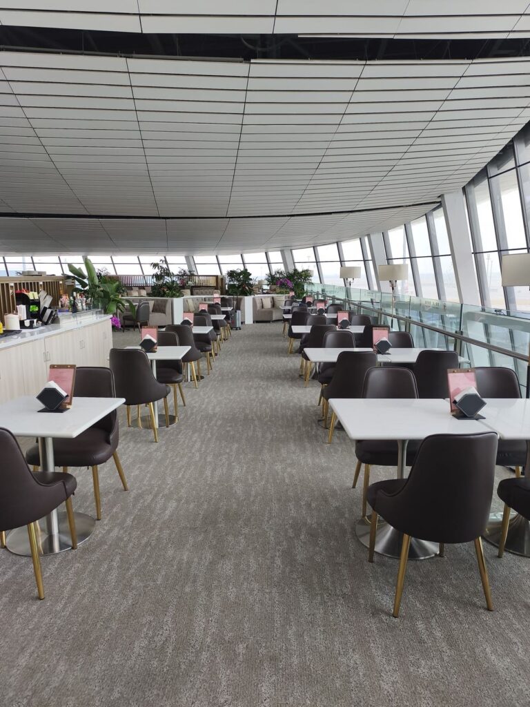 Dining area at Premier Lounge DAX