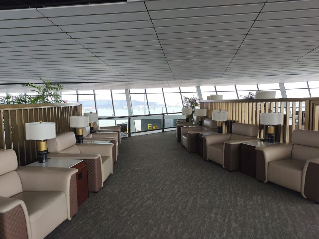 Comfortable seating area at Premier Lounge Daxing Airport