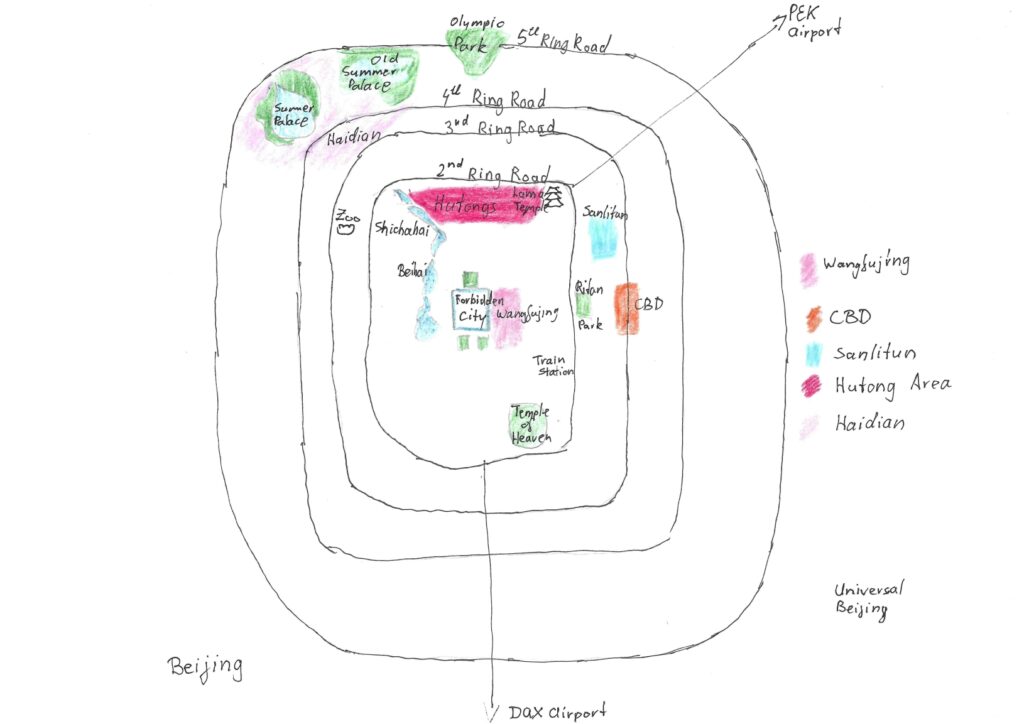 Handdrawn map of Beijing
