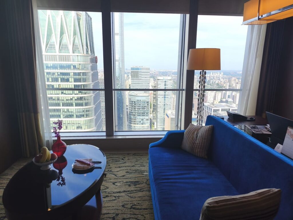Room at China World Summit Wing with stunning view
