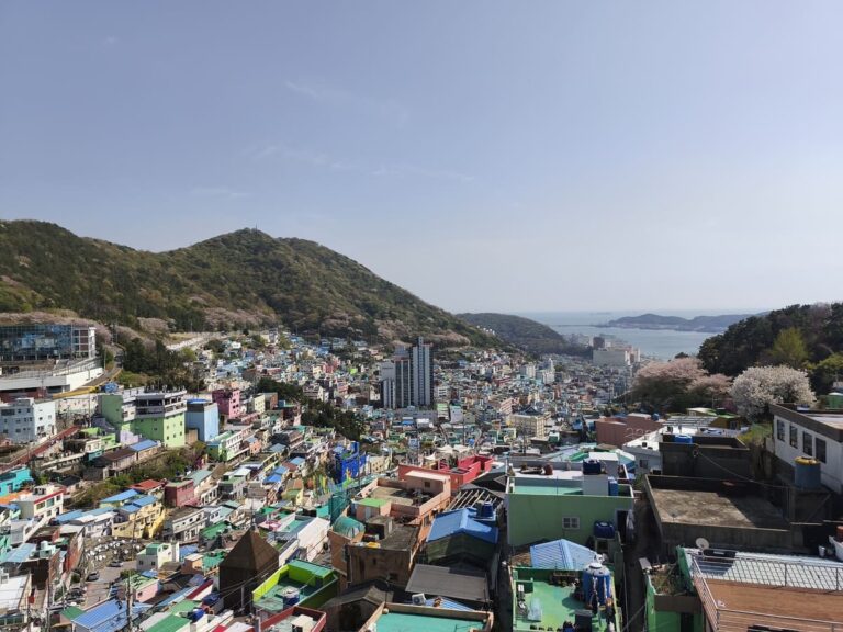 View over Gamcheon Culture Village out to sea