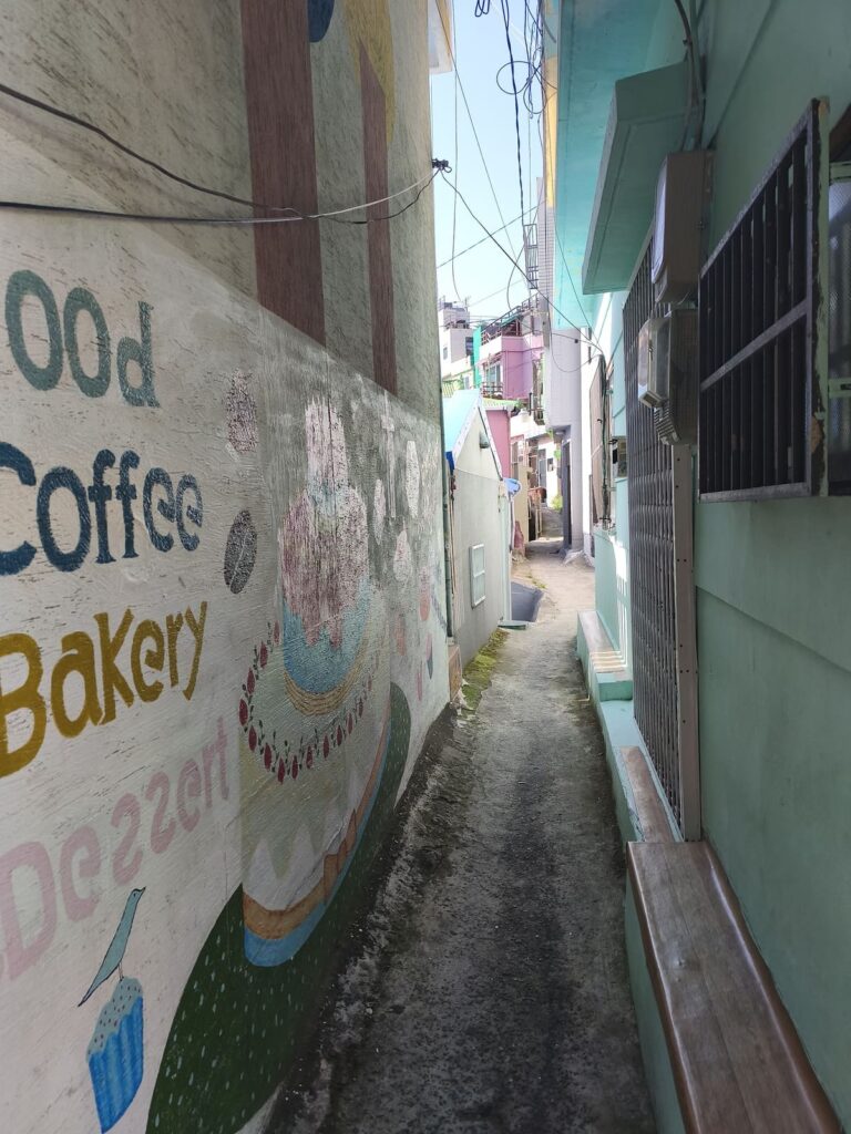 Narrow alley at Gamcheon Culture Village