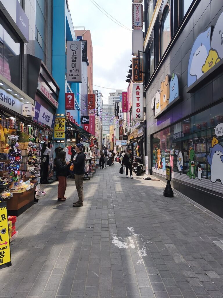 Busy street in Myeongdong